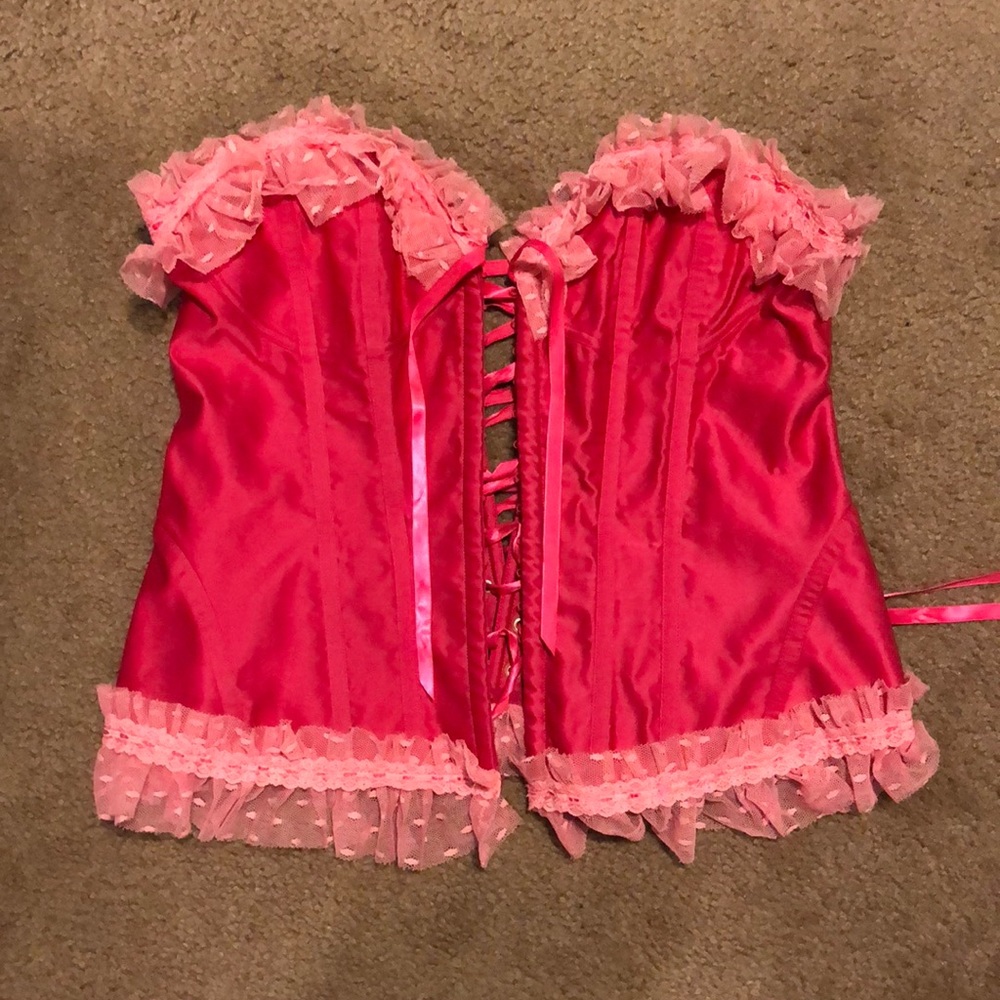 Pink ruffle corset